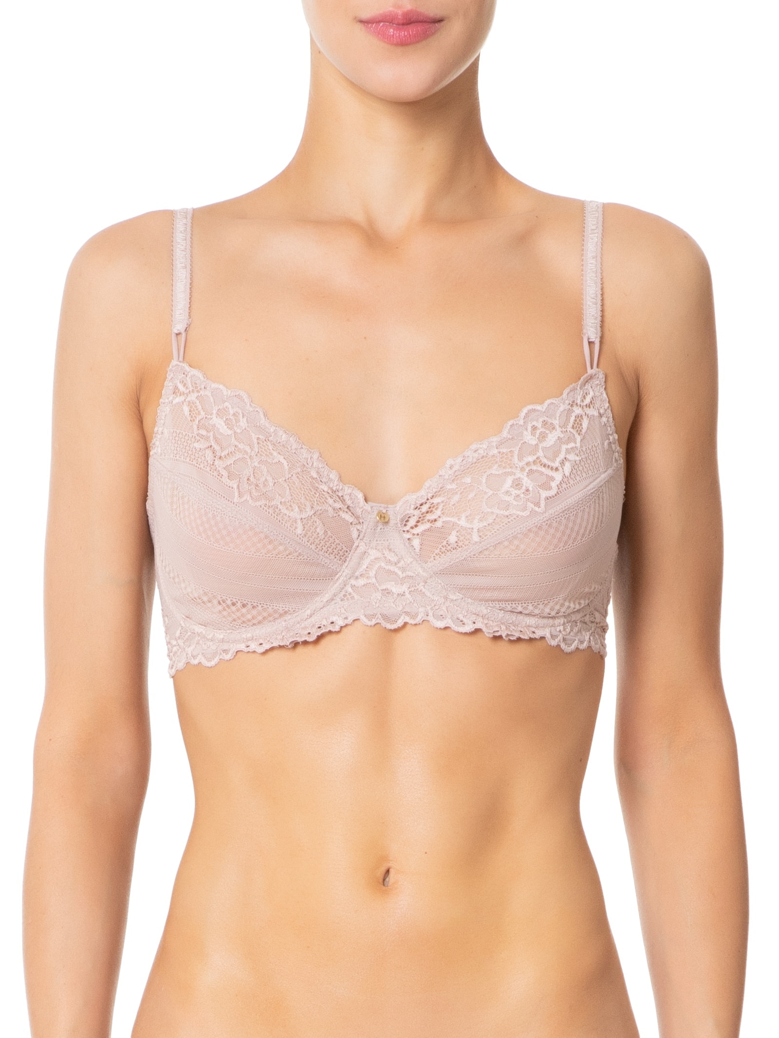 Sutiã Meia Taça Sem Bojo Em Renda Na Sua Medida Rosa Hope