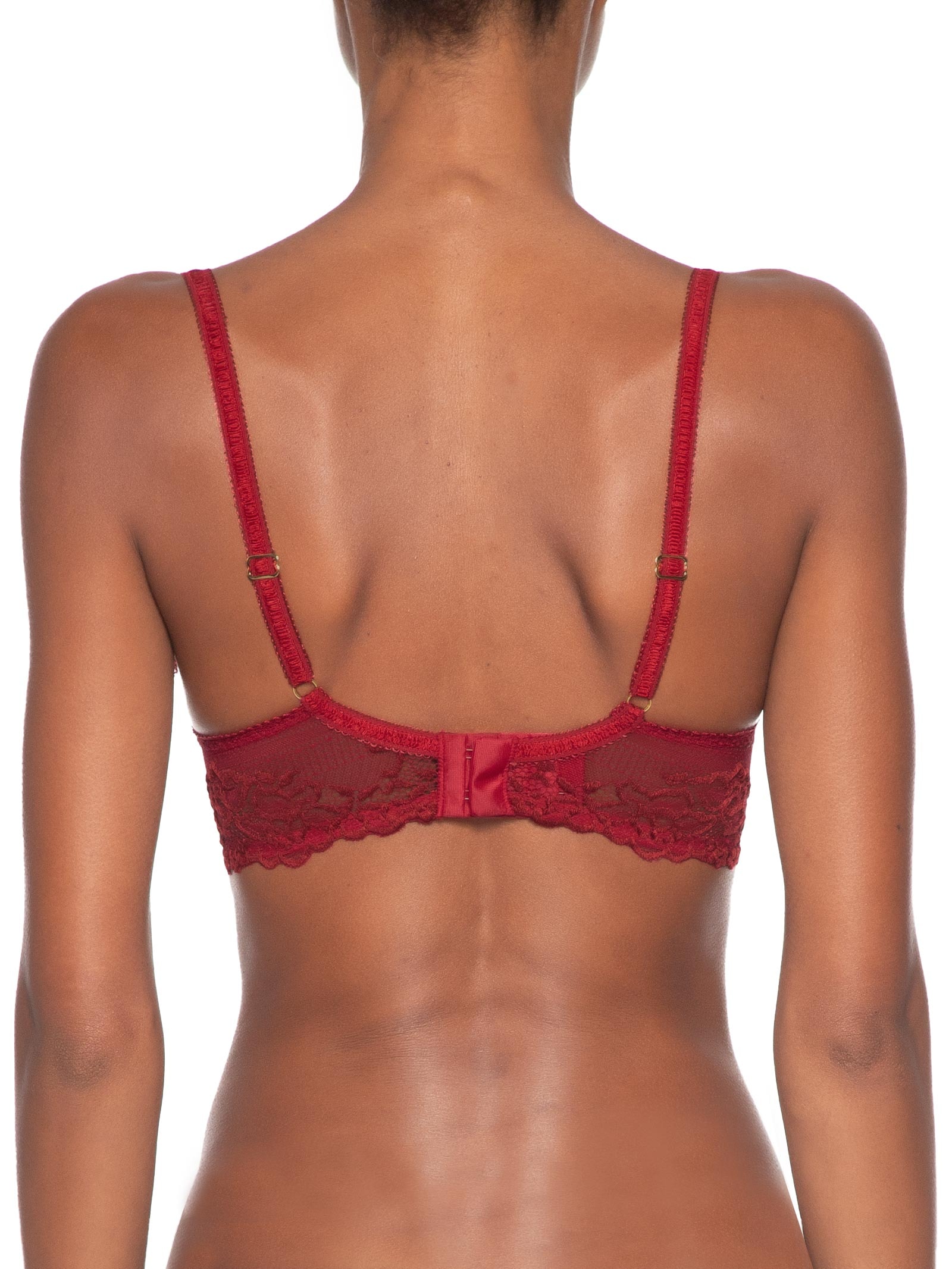 Sutiã Meia-Taça Sem Bojo Em Renda Na Sua Medida Taça B Vermelho Hope