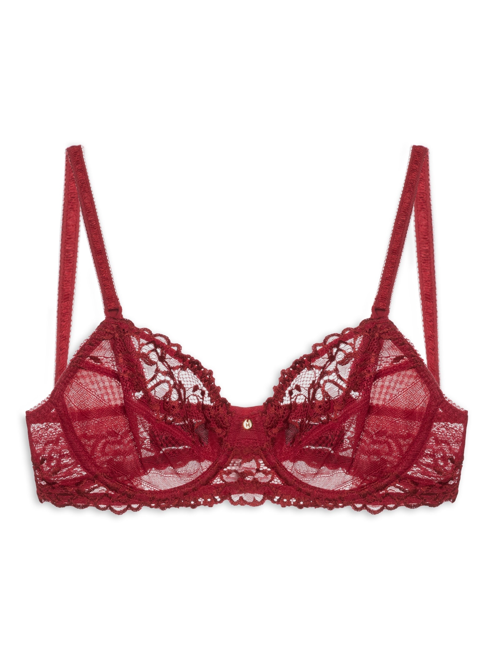 Sutiã Meia-Taça Sem Bojo Em Renda Na Sua Medida Taça B Vermelho Hope