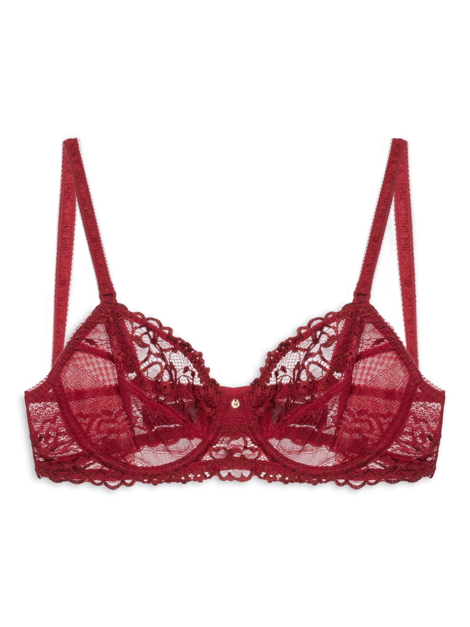 Sutiã Meia-Taça Sem Bojo Em Renda Na Sua Medida Taça B Vermelho Hope