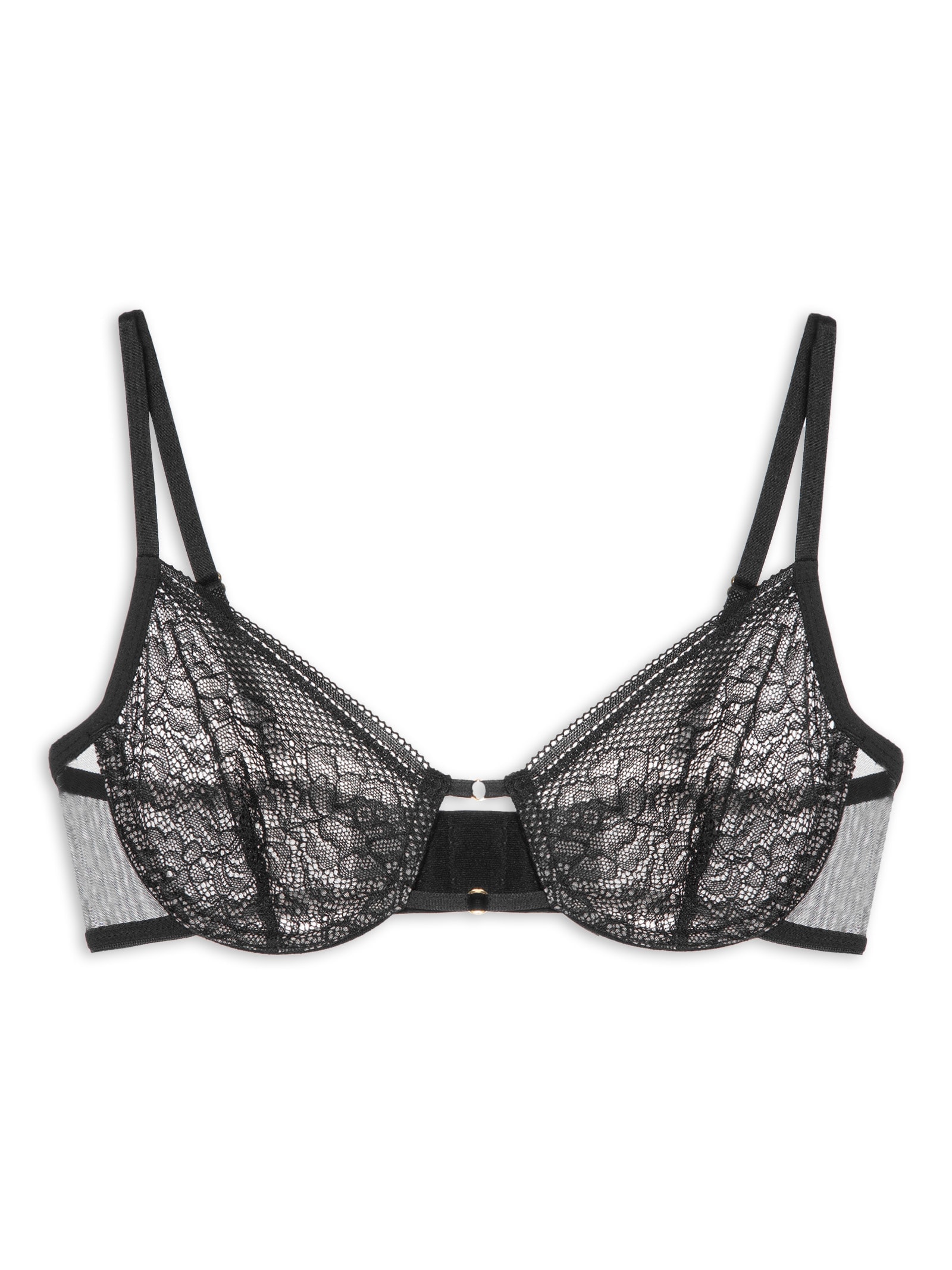 Sutiã Meia-Taça Sem Bojo Em Renda Preto Hope