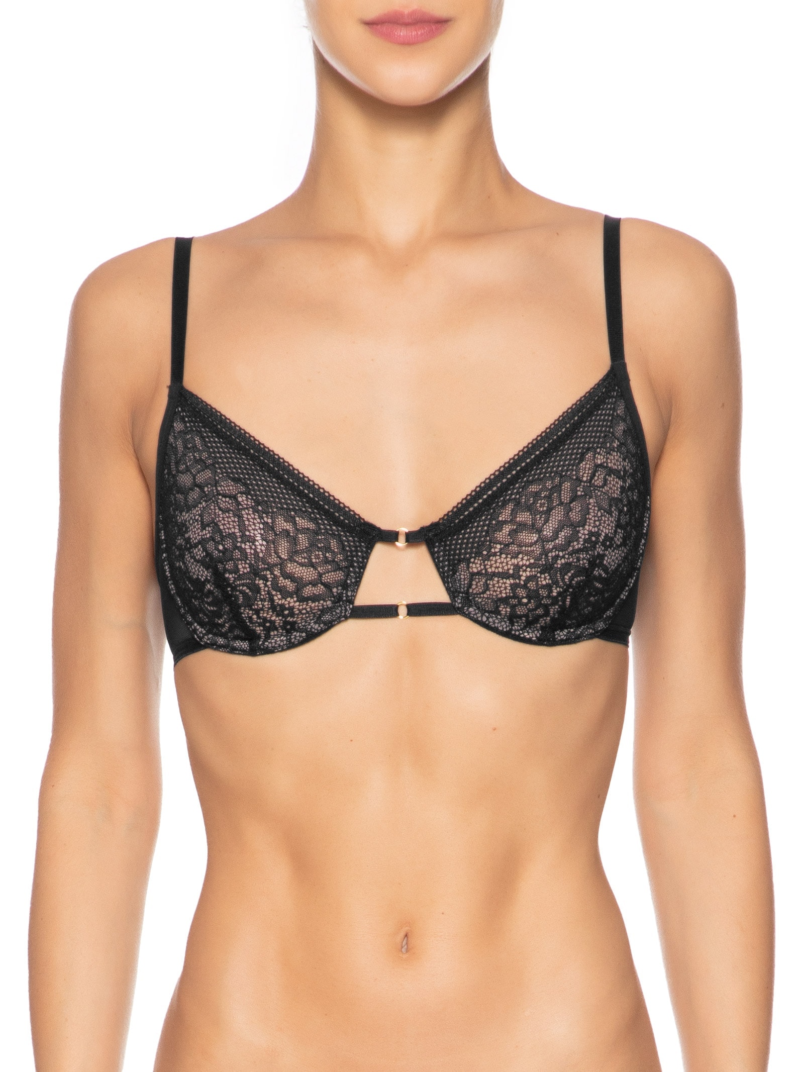 Sutiã Meia-Taça Sem Bojo Em Renda Preto Hope
