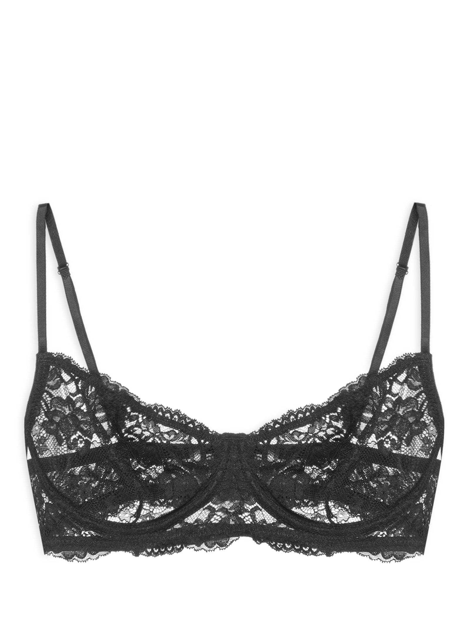 Sutiã Meia Taça Underwire Classic Lace Preto Calvin Klein Underwear