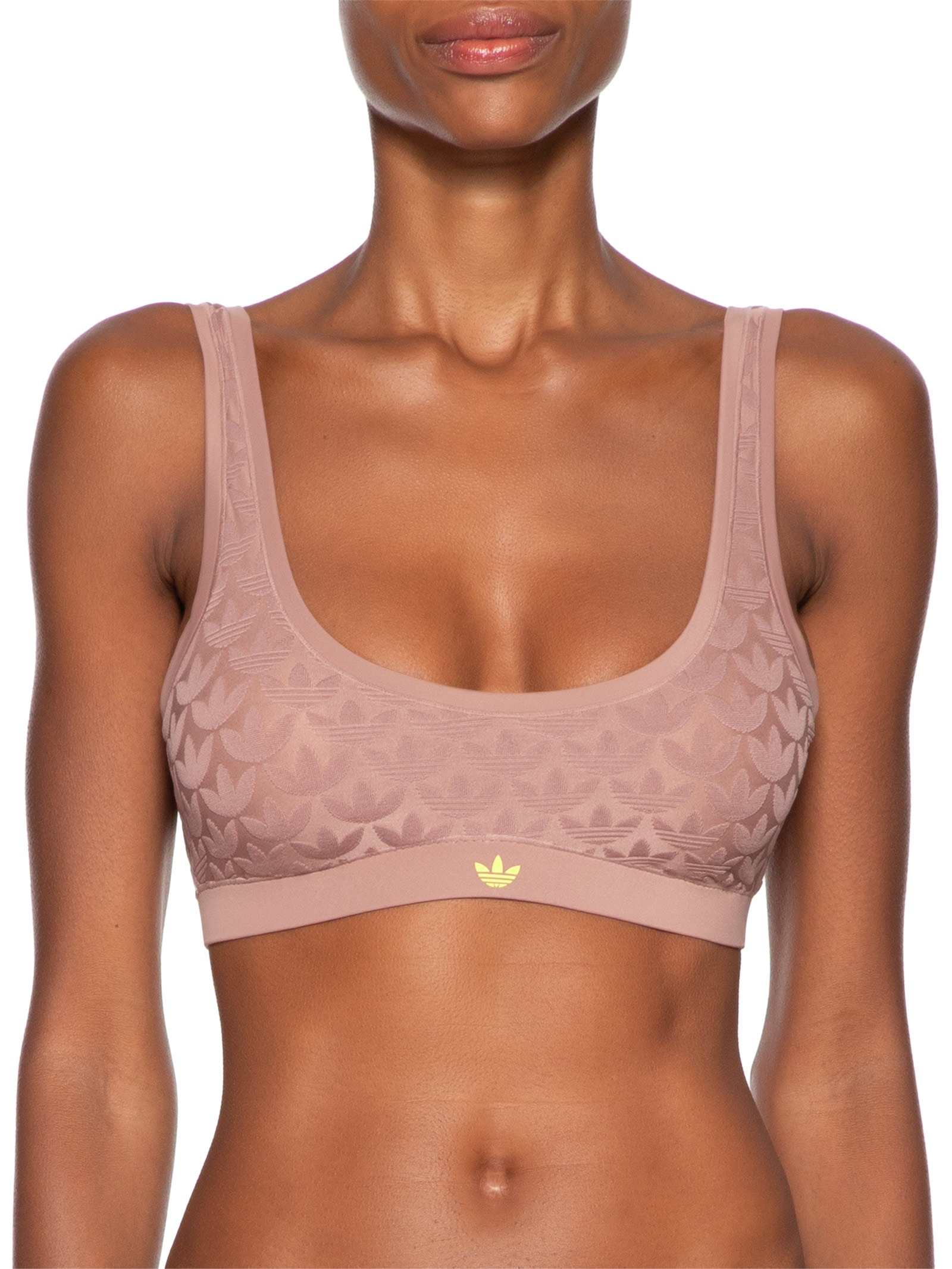 Sutiã Microterrot Monogram Comfort Scoop Bra Bege Adidas Originals Underwear