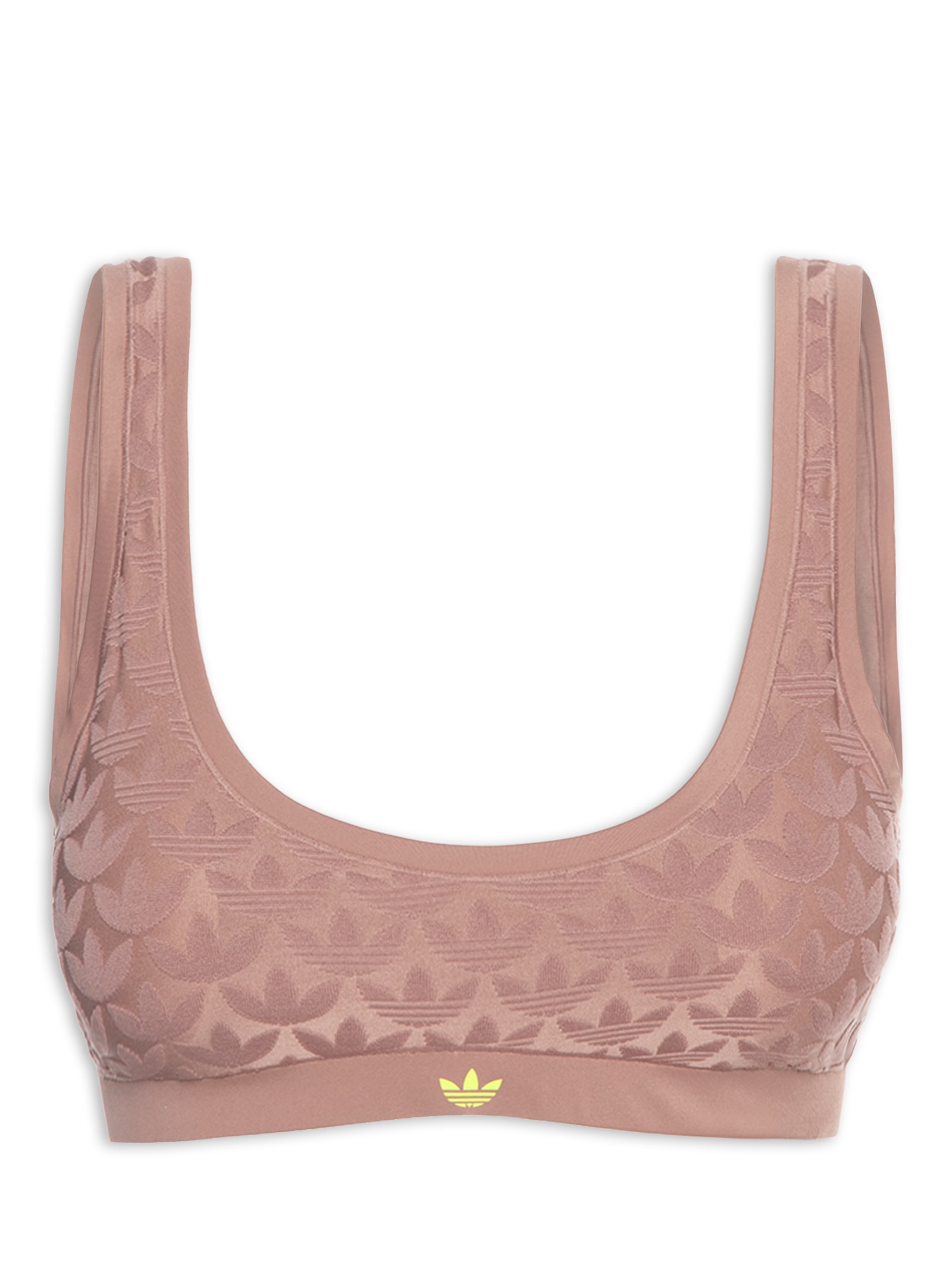Sutiã Microterrot Monogram Comfort Scoop Bra Bege Adidas Originals Underwear