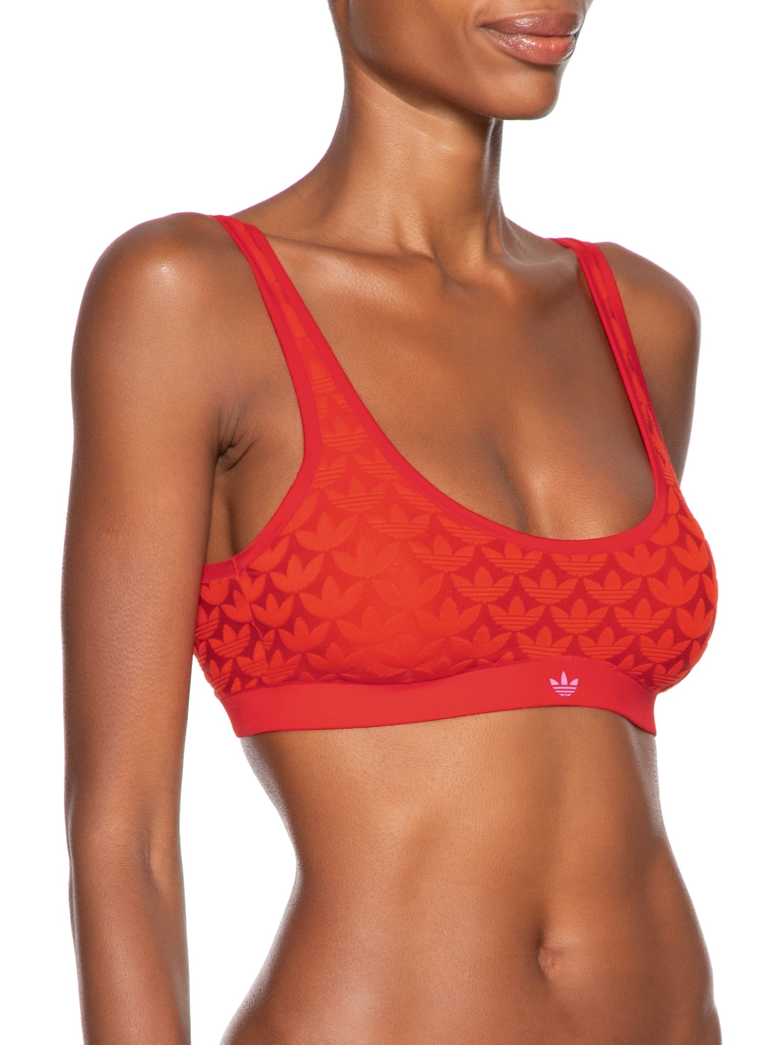 Sutiã Microterrot Monogram Comfort Scoop Bra Vermelho Adidas Originals Underwear