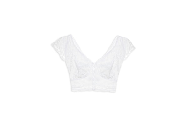 Sutiã Mini Corselet Em Renda - Off White