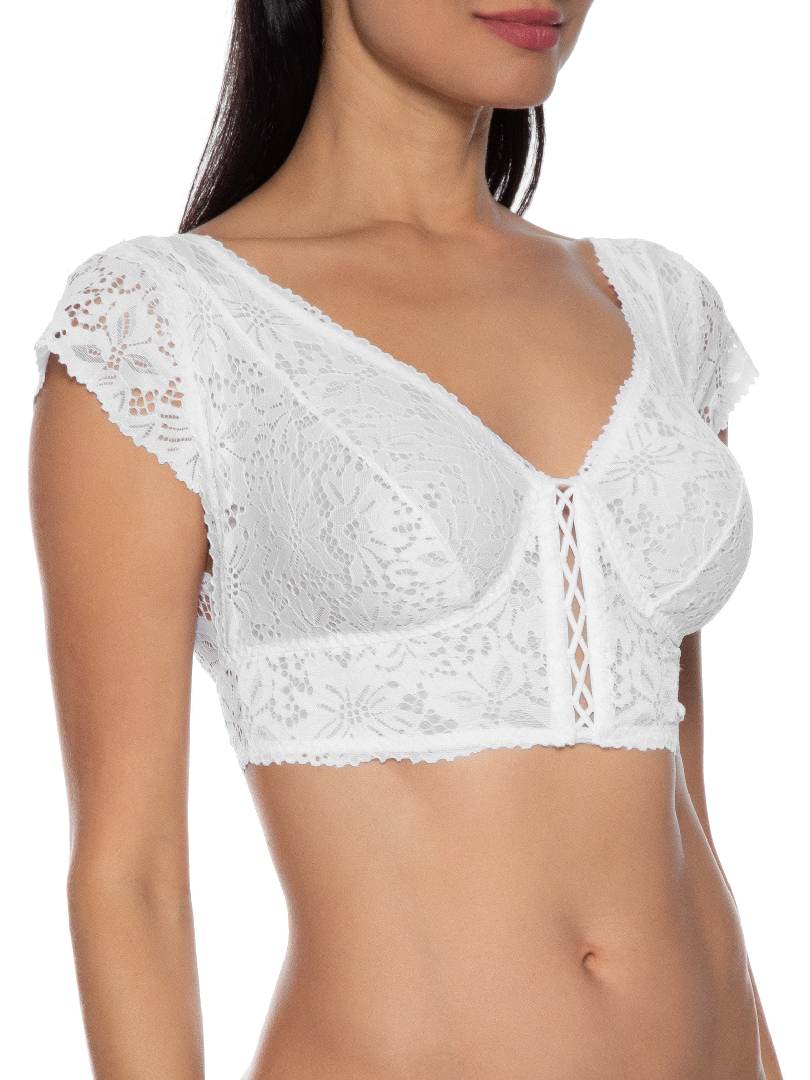 Sutiã Mini Corselet Em Renda Off White Hope