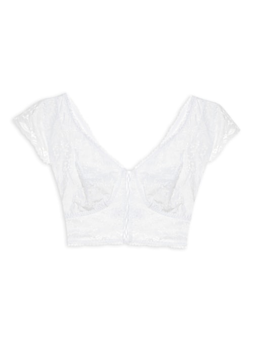 Sutiã Mini Corselet Em Renda - Off White
