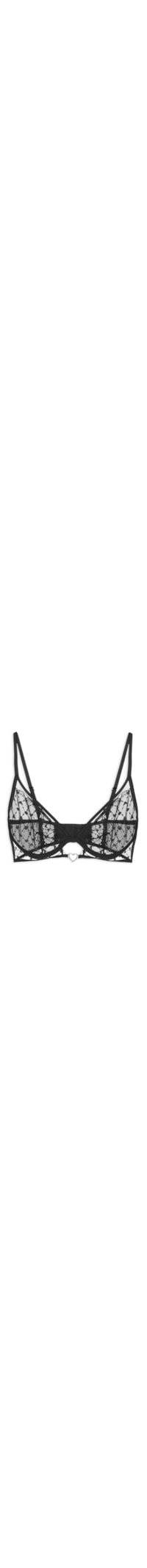 Sutiã Mini Corselet Em Tule Bordado - Preto