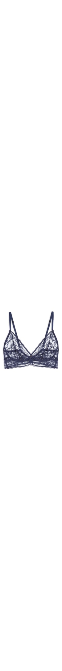 Sutiã Mini Corselet Triângulo Em Renda - Azul