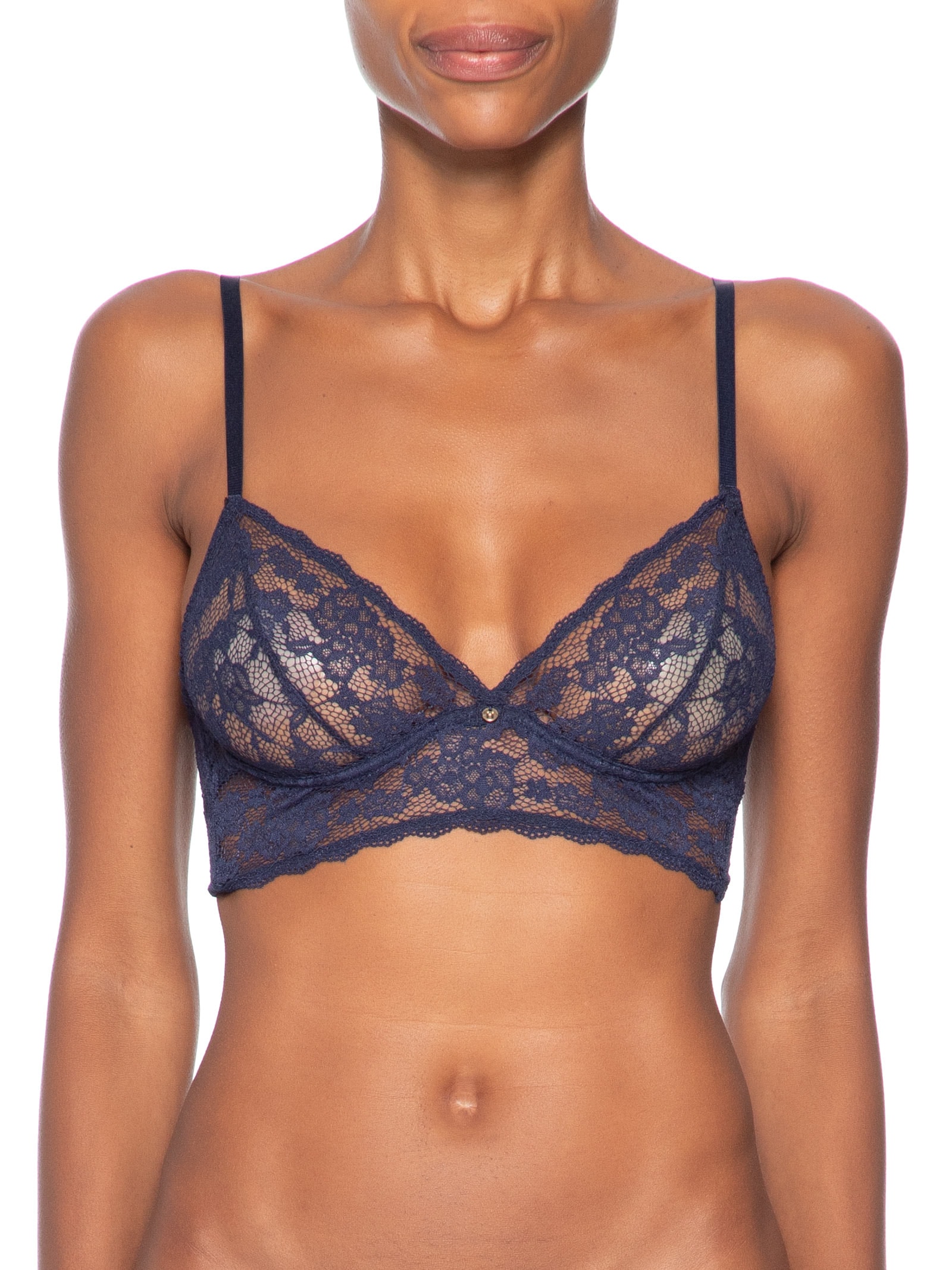 Sutiã Mini Corselet Triângulo Em Renda Azul Hope