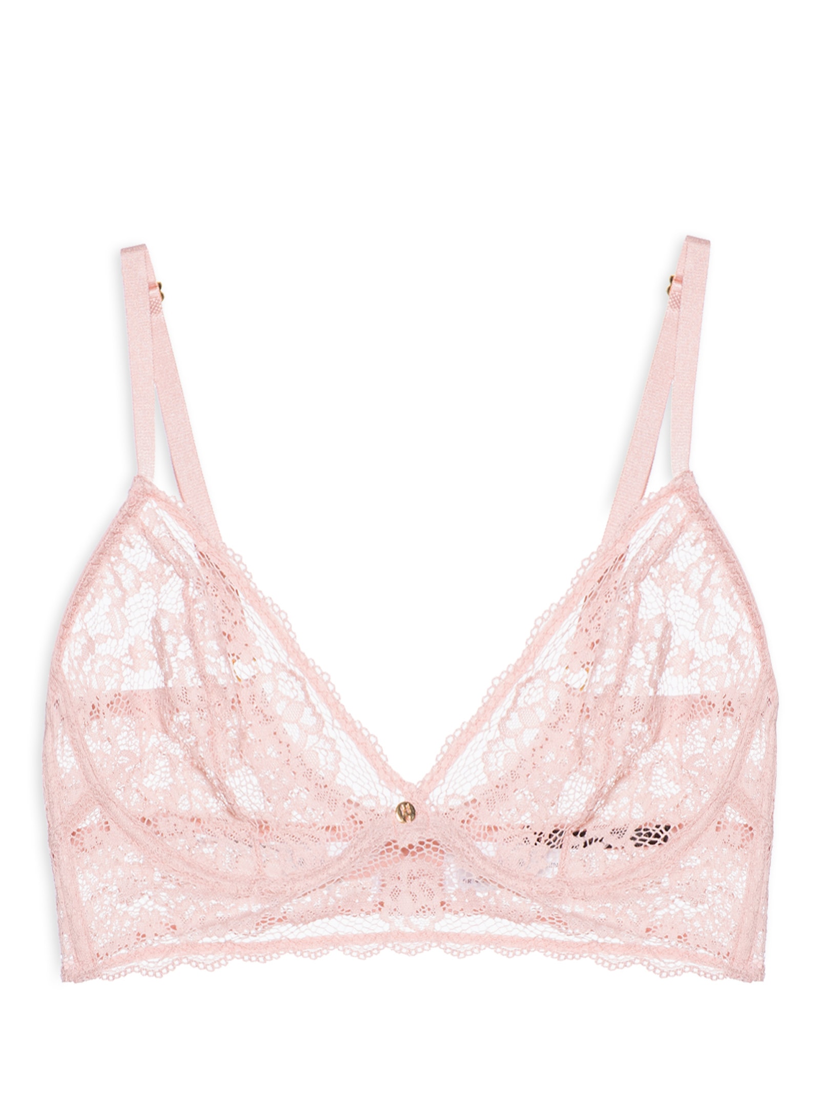 Sutiã Mini Corselet Triângulo Em Renda Rosa Hope