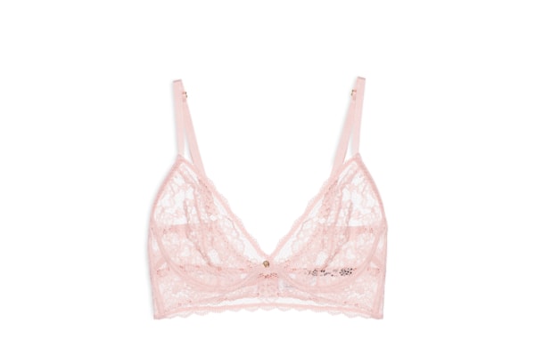 Sutiã Mini Corselet Triângulo Em Renda - Rosa