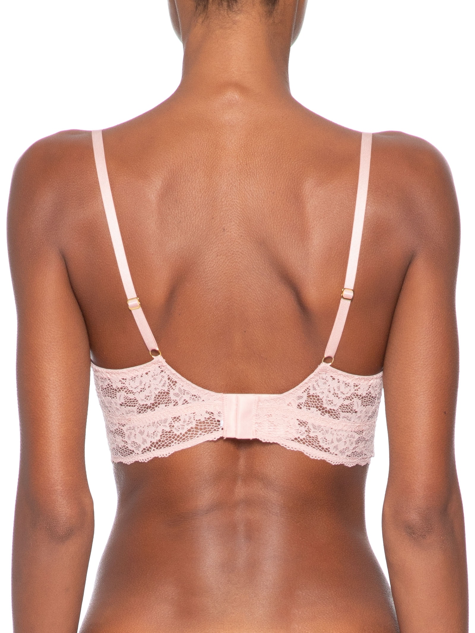 Sutiã Mini Corselet Triângulo Em Renda Rosa Hope