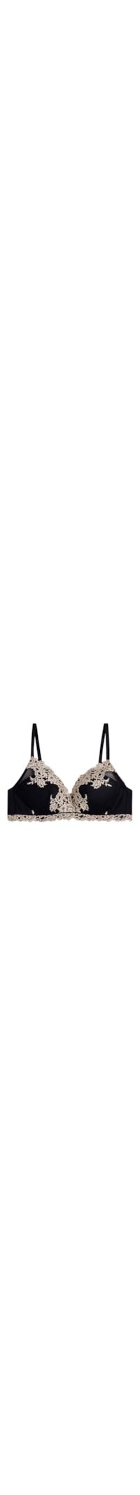 Sutiã Push Up Fabiola Pretty Flower - Preto