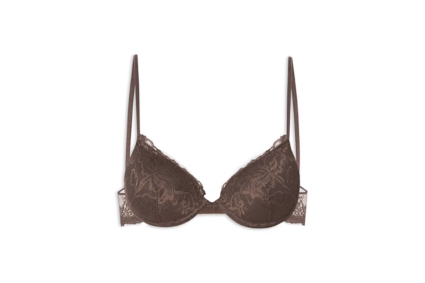 Sutiã Push Up Renda Expresso Glow - Marrom