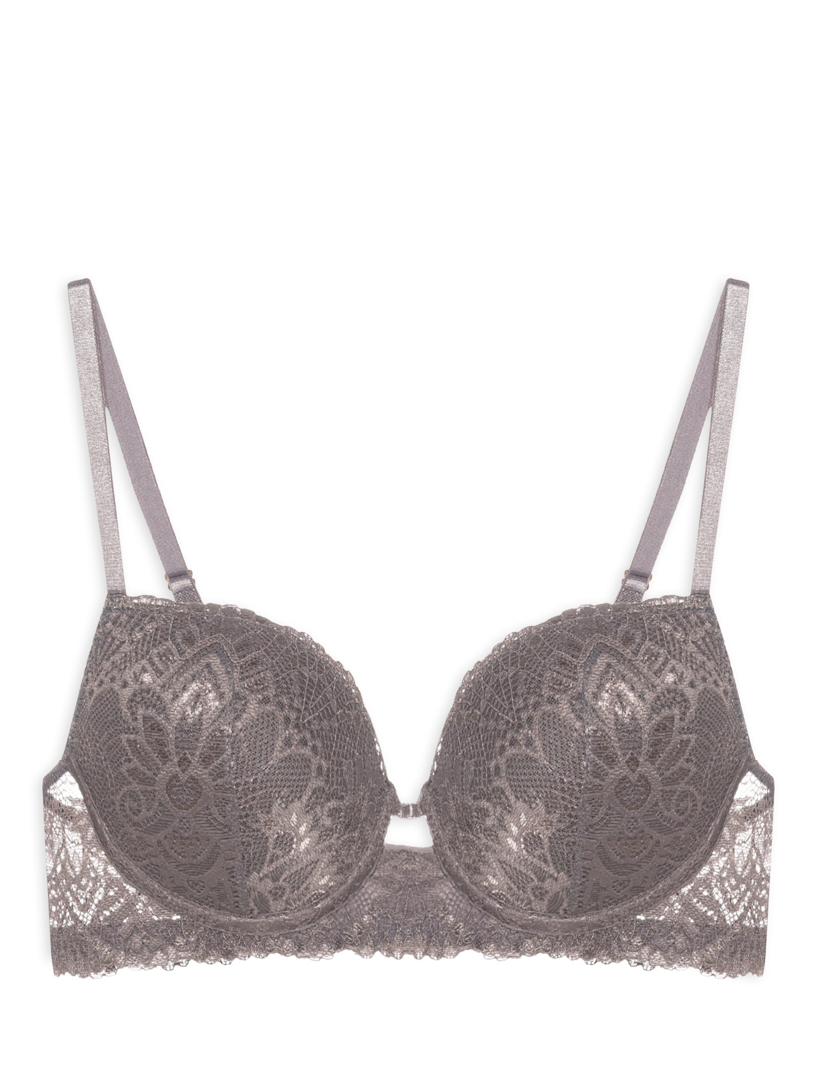 Sutiã Push Up Renda Felipa Cinza Jogê