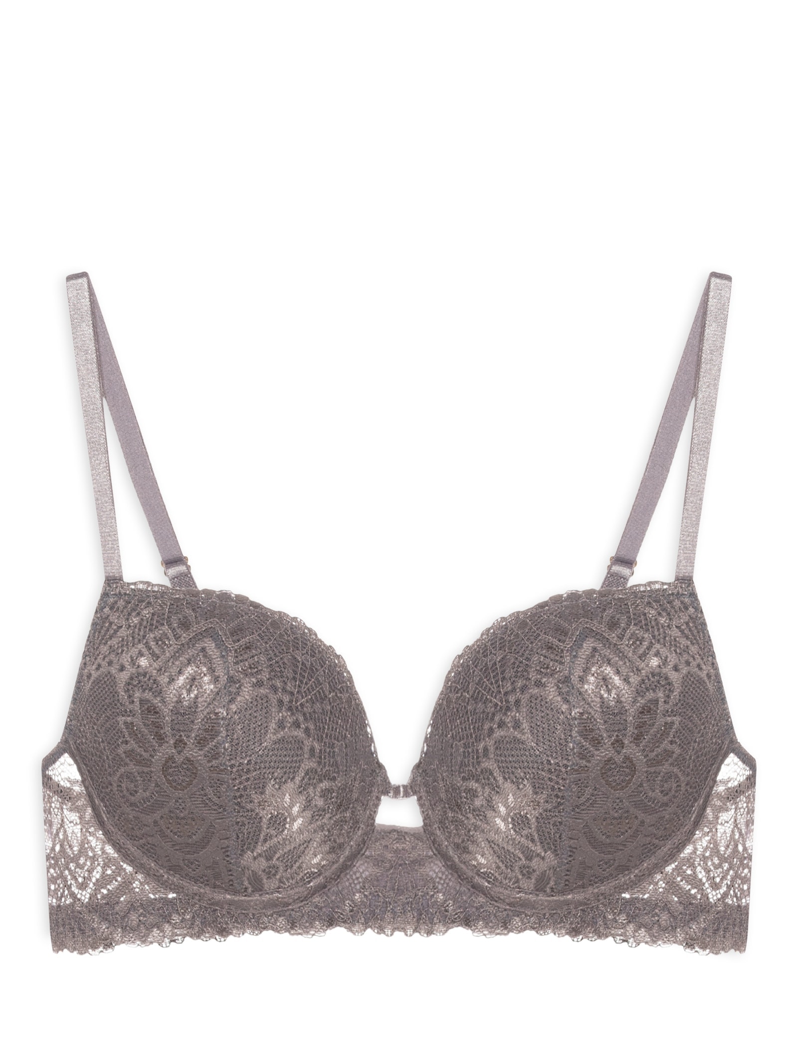 Sutiã Push Up Renda Felipa Cinza Jogê