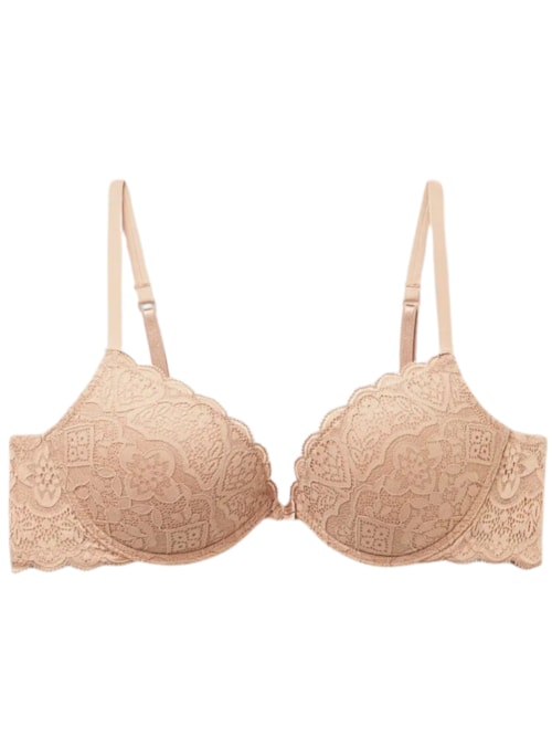 Sutiã Super Push-Up Simona Em Renda – Bege