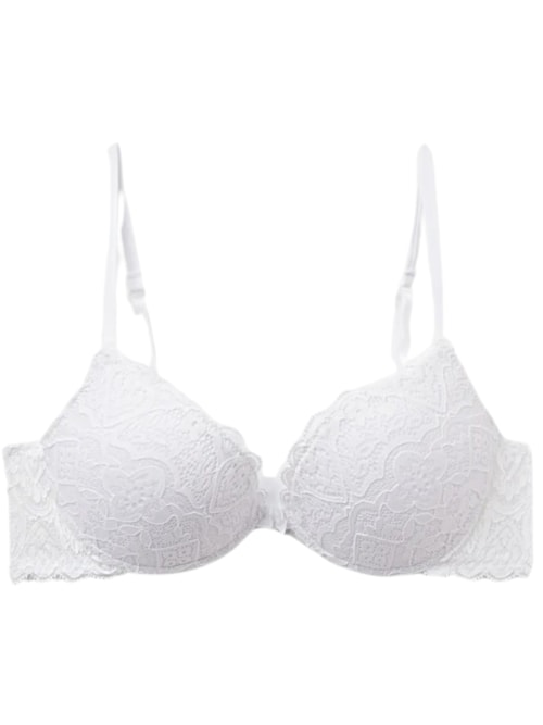 Sutiã Super Push-Up Simona Em Renda – Branco