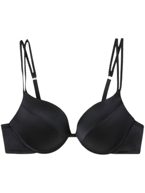 Sutiã Super Push-Up Simona Em Seda - Preto