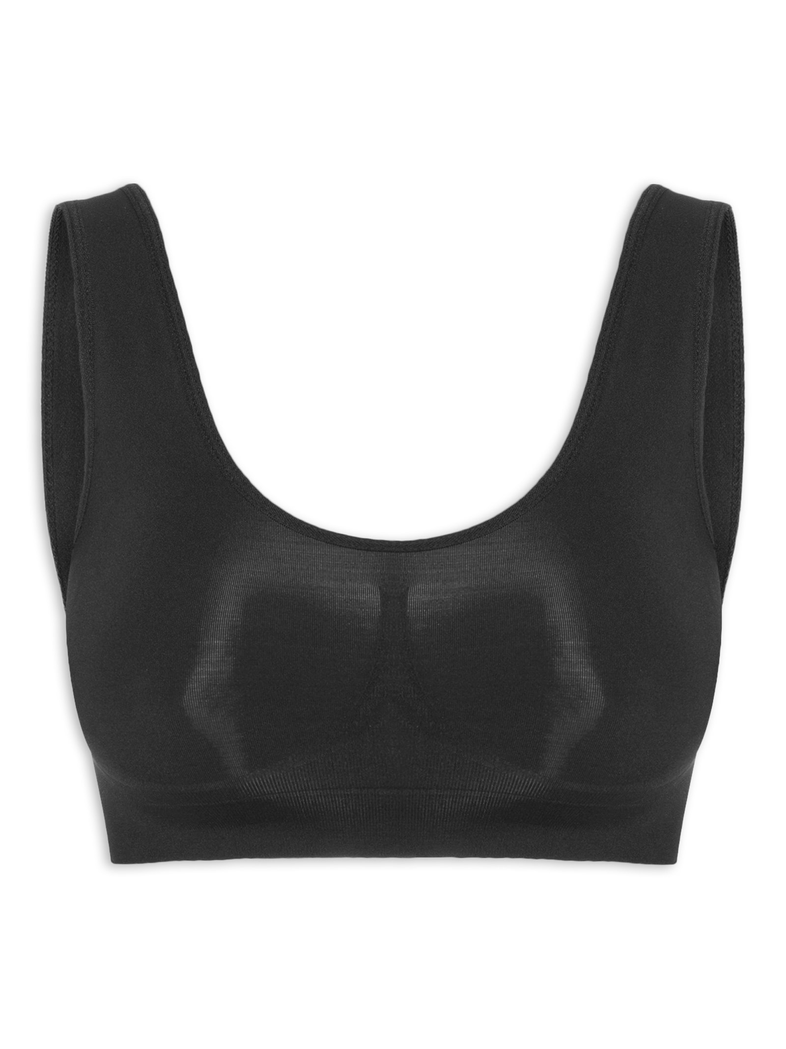 Sutiã Top Alças Largas Com Bojo Removível Em Microfibra Light Preto Hope