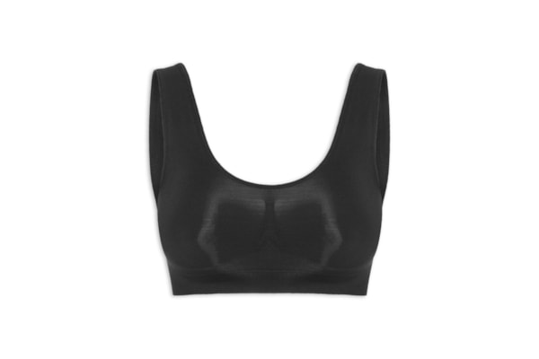 Sutiã Top Alças Largas Com Bojo Removível Em Microfibra Light - Preto