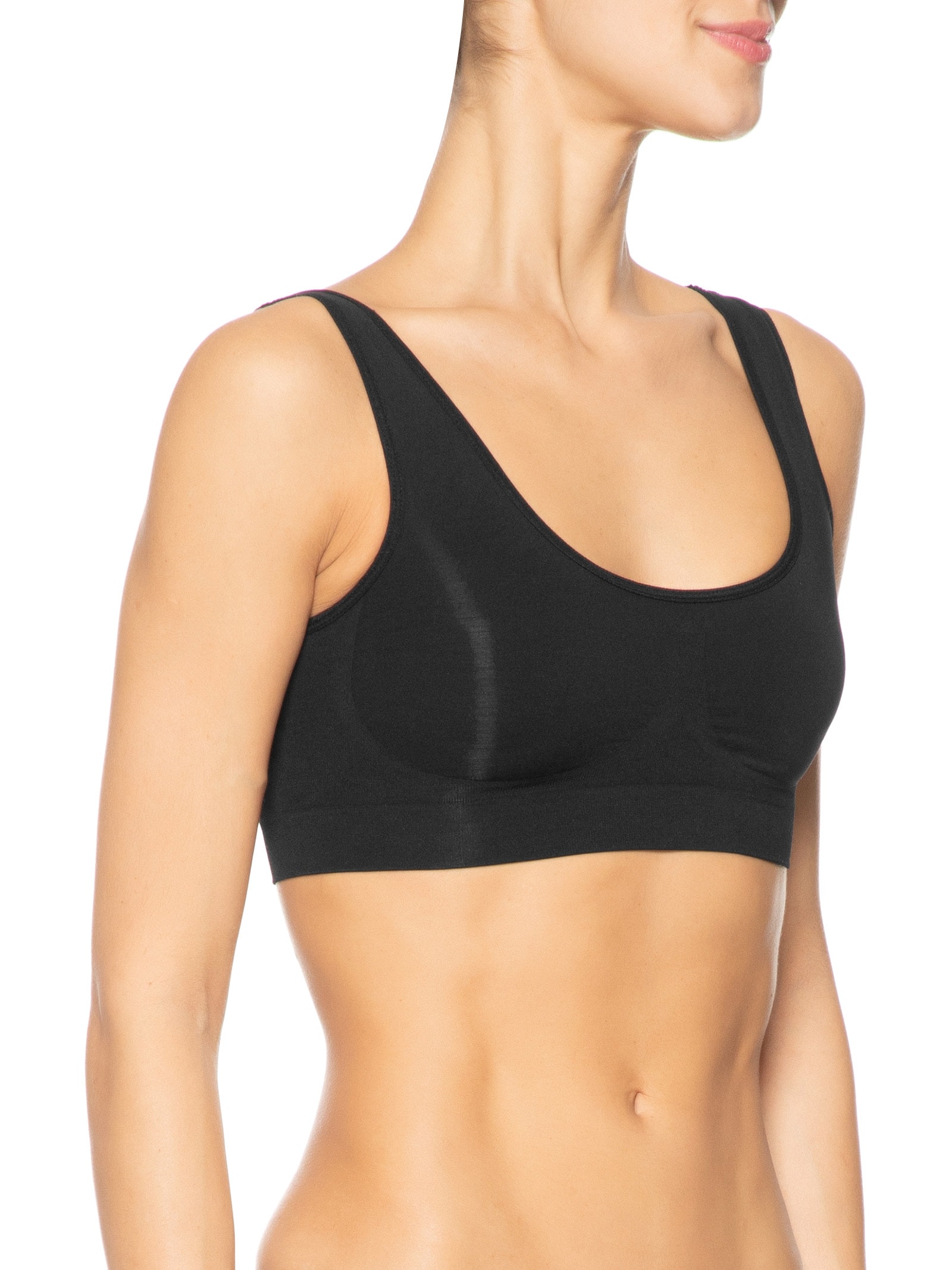 Sutiã Top Alças Largas Com Bojo Removível Em Microfibra Light Preto Hope