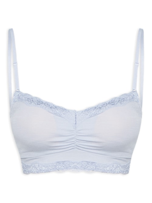 Sutiã Top Com Bojo Removível Em Modal E Detalhe Em Renda – Lilás