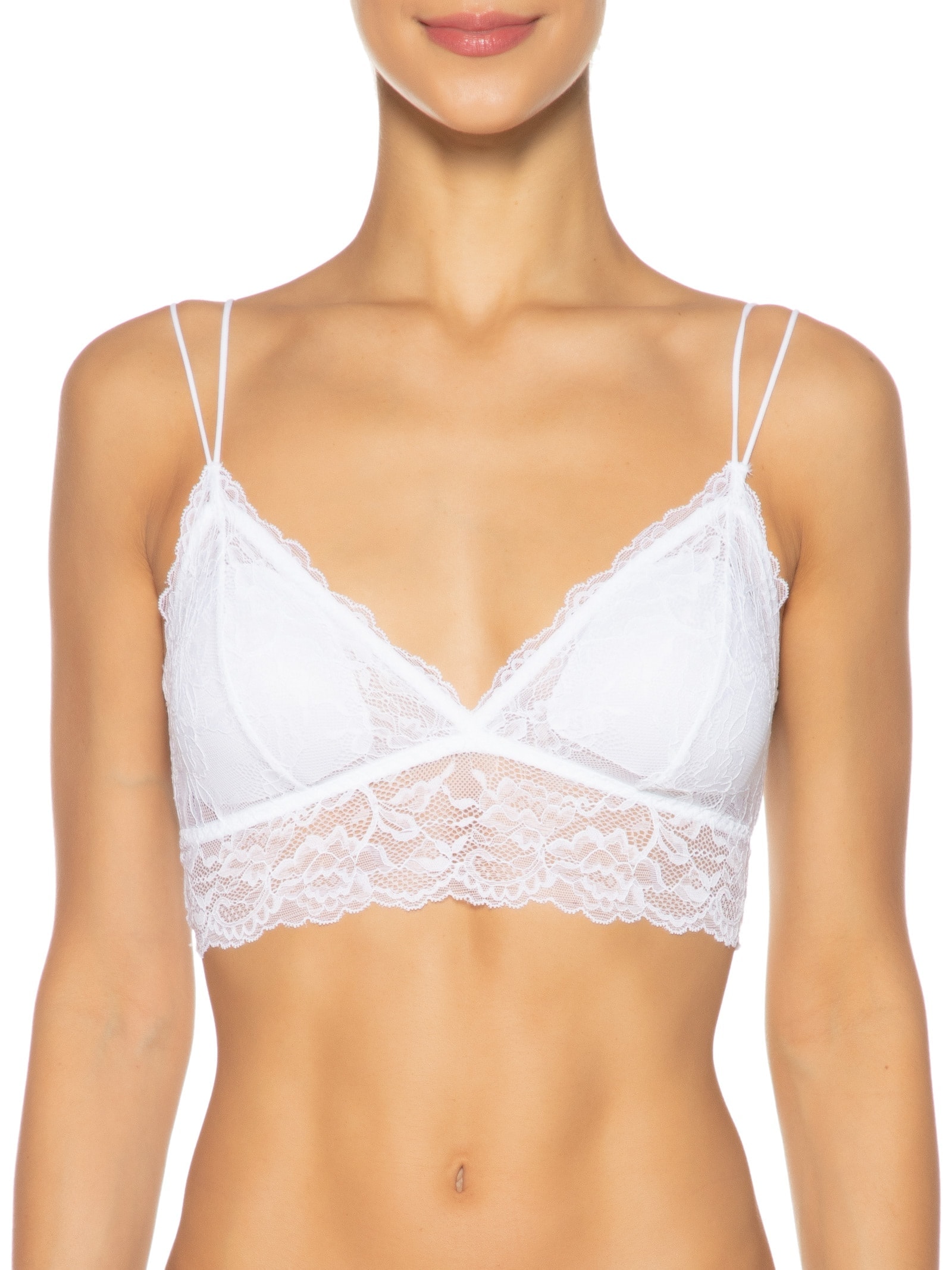 Sutiã Top Em Renda Com Bojo Removível Branco Hope