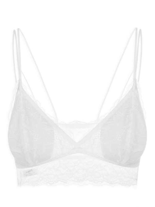 Sutiã Top Em Renda Com Bojo Removível - Branco