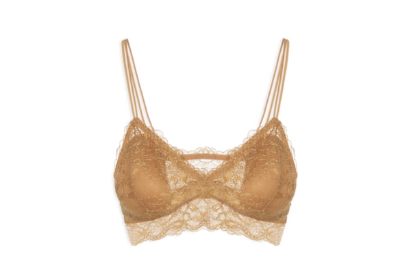 Sutiã Top Em Renda Com Bojo Removível - Dourado