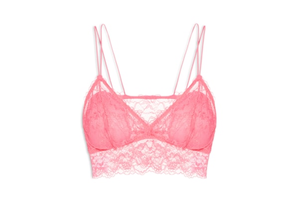Sutiã Top Em Renda Com Bojo Removível - Rosa