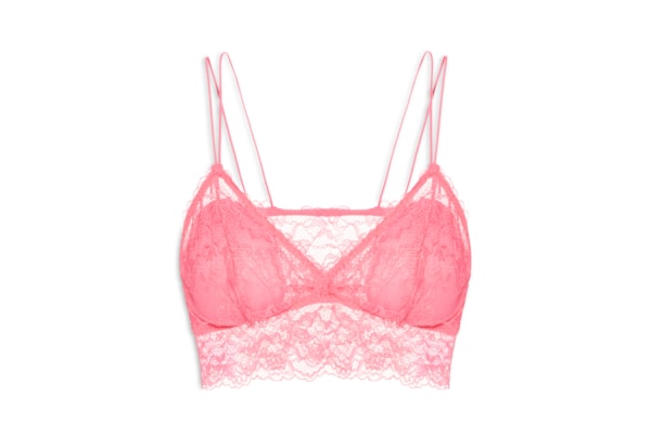 Sutiã Top Em Renda Com Bojo Removível - Rosa
