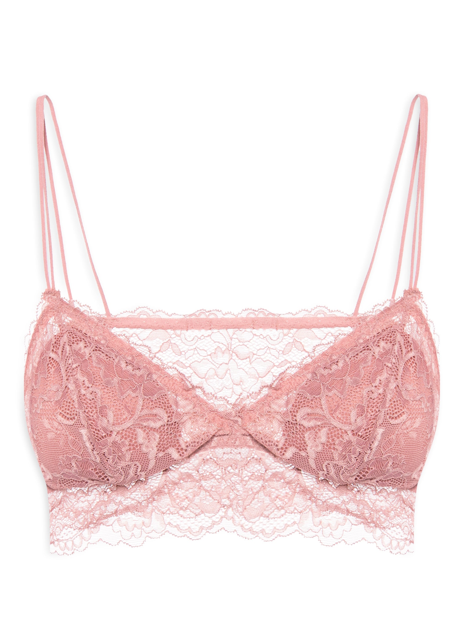 Sutiã Top Em Renda Com Bojo Removível Rosa Hope