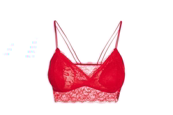 Sutiã Top Em Renda Com Bojo Removível - Vermelho