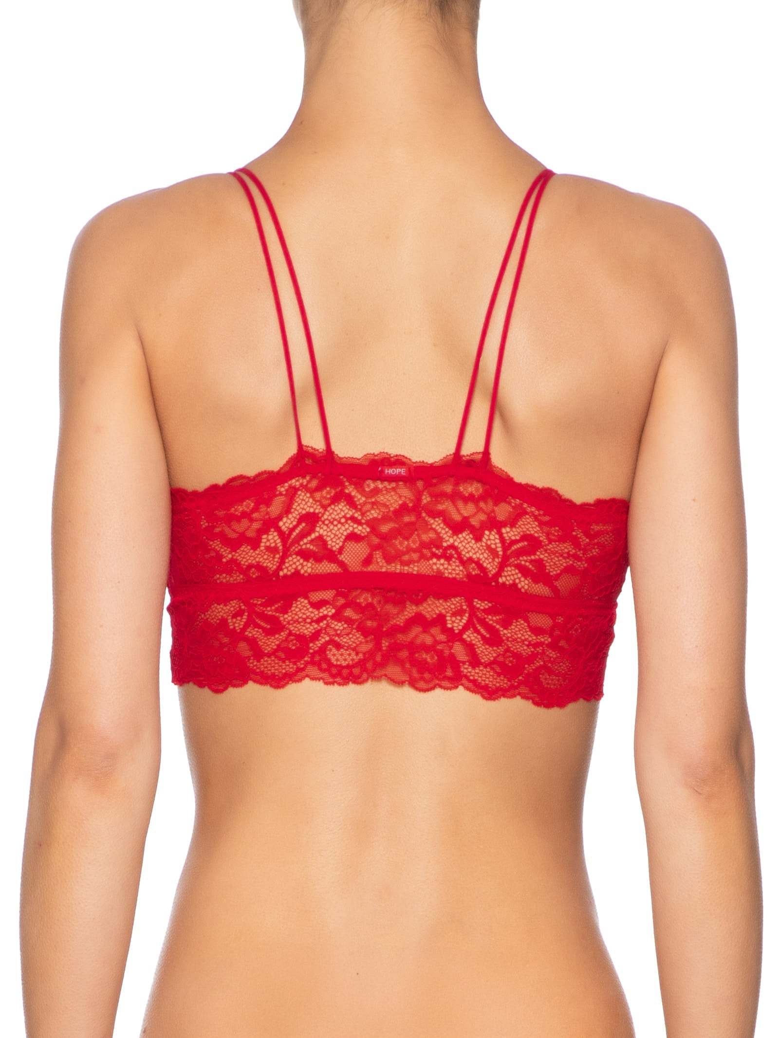 Sutiã Top Em Renda Com Bojo Removível Vermelho Hope