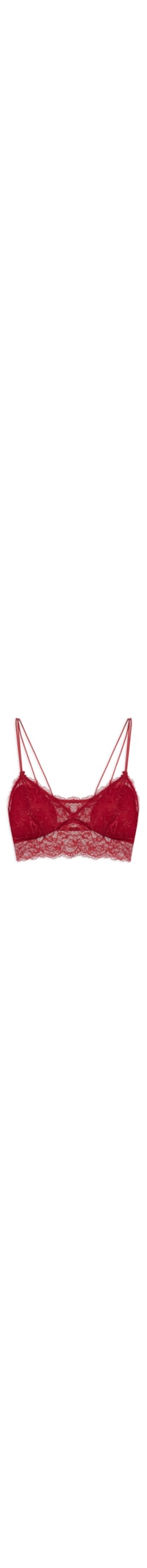 Sutiã Top Em Renda Com Bojo Removível - Vermelho