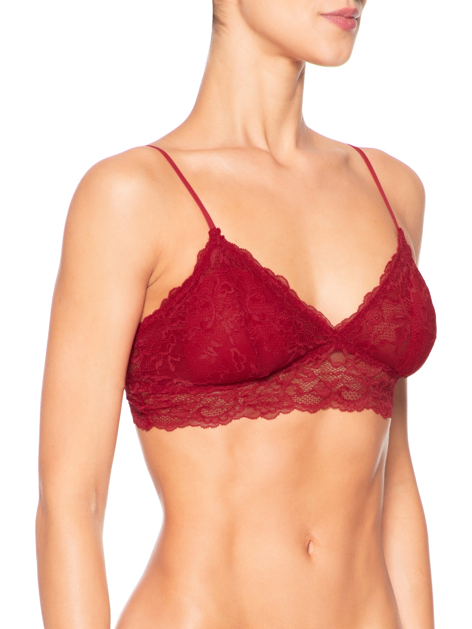 Sutiã Top Em Renda Com Bojo Removível Vermelho Hope