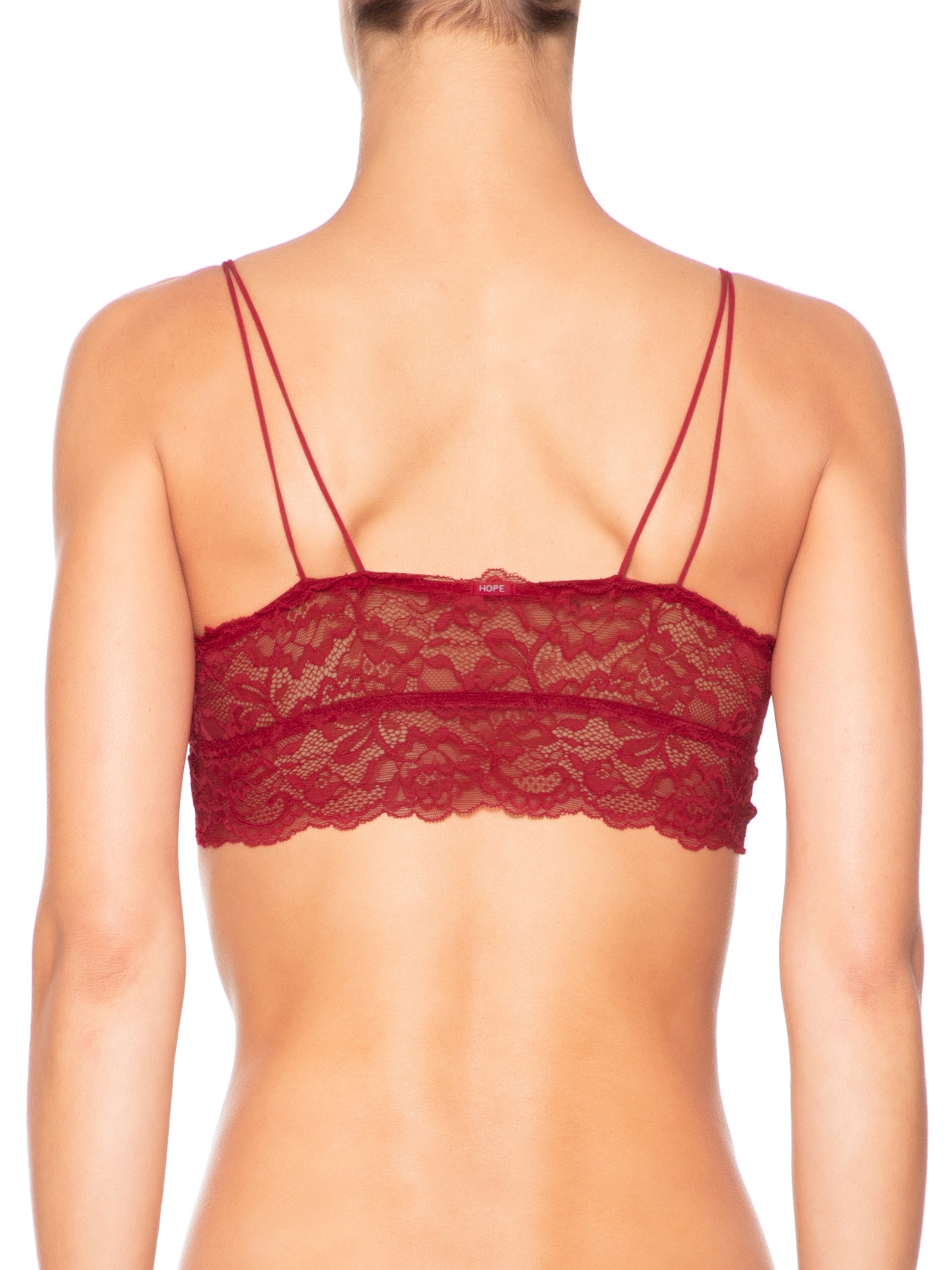 Sutiã Top Em Renda Com Bojo Removível Vermelho Hope