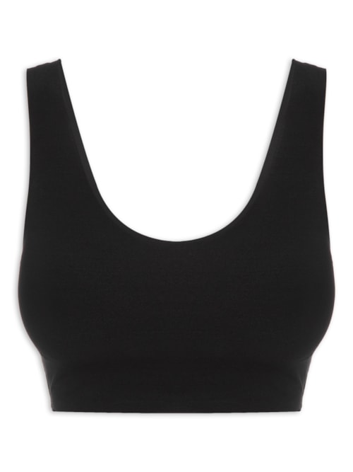 Sutiã Top Invisível Com Bojo Em Microfibra – Preto