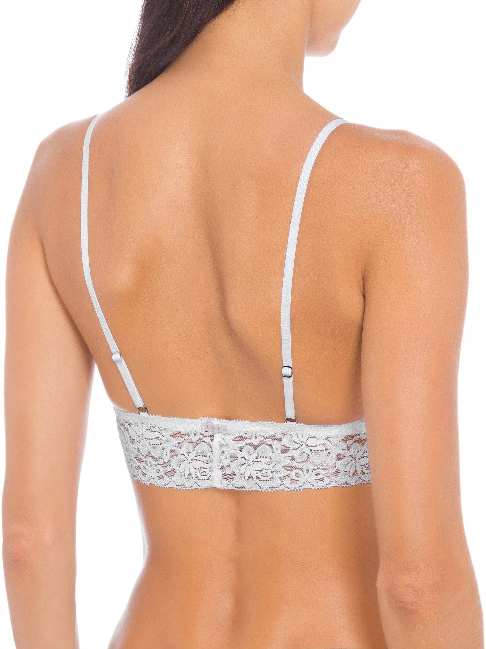 Sutiã Top Triângulo Com Bojo Removível Em Renda Branco Hope