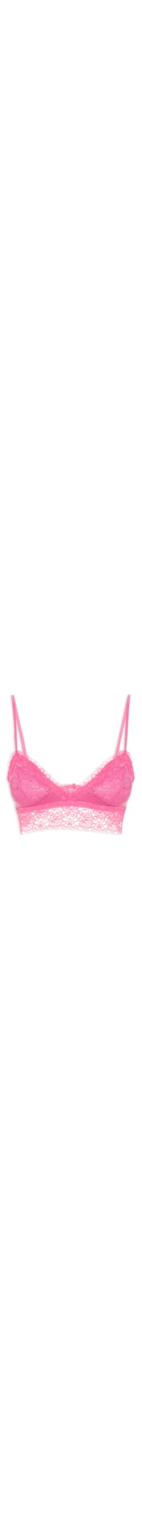 Sutiã Top Triangulo Com Bojo Removível Em Renda - Rosa