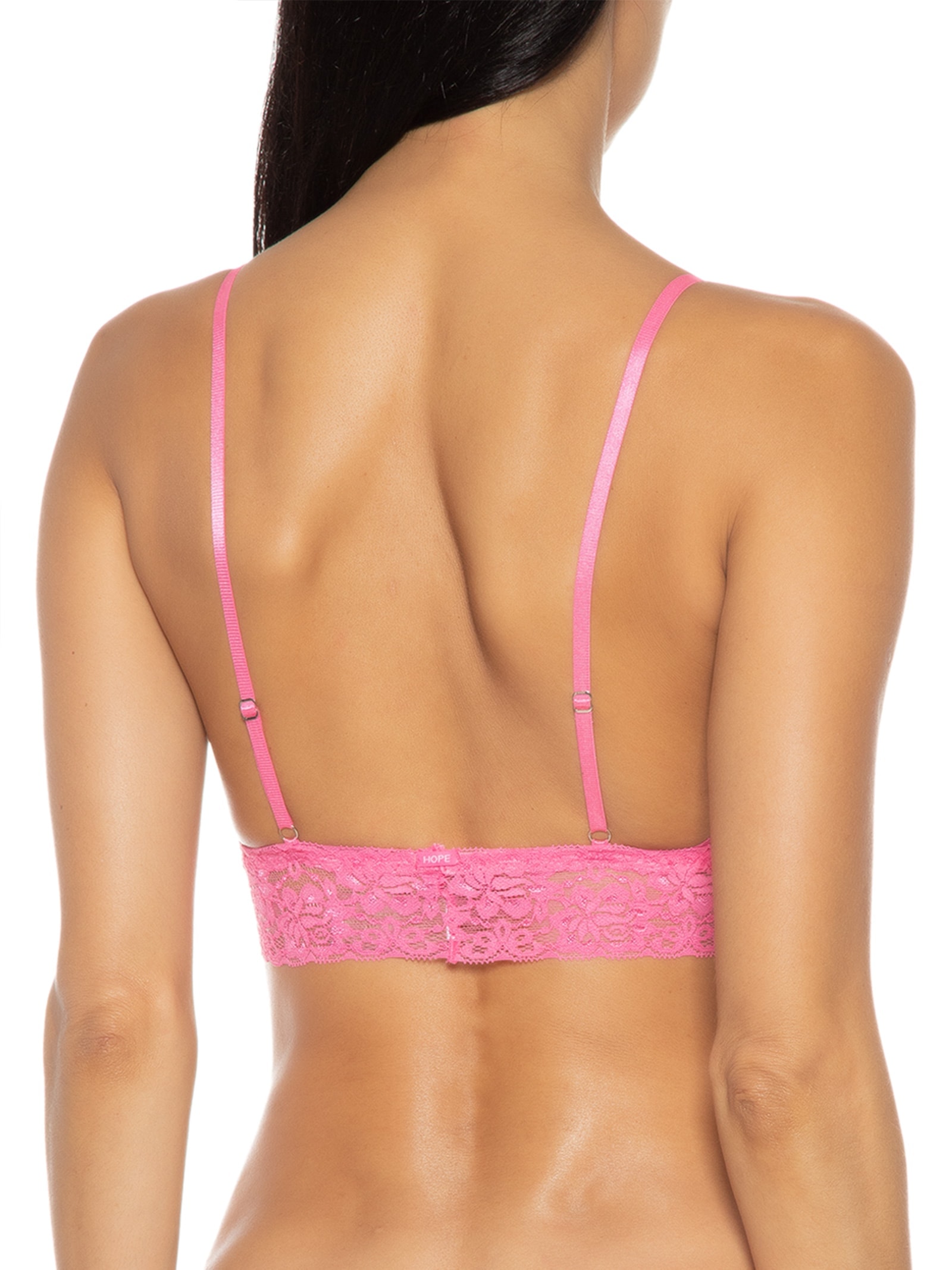 Sutiã Top Triangulo Com Bojo Removível Em Renda Rosa Hope