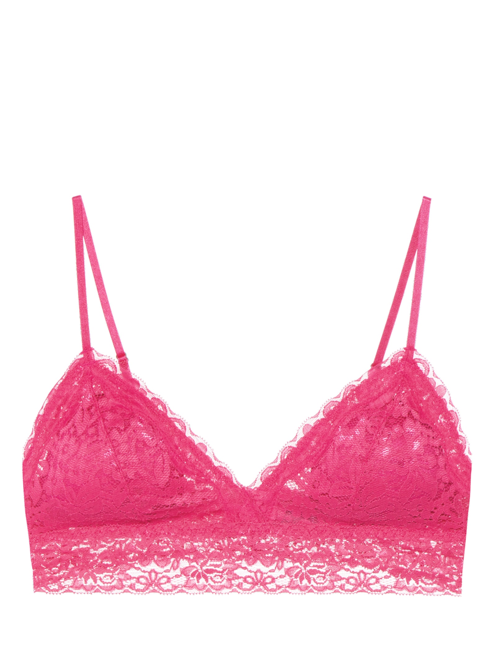 Sutiã Top Triangulo Com Bojo Removível Em Renda Rosa Hope