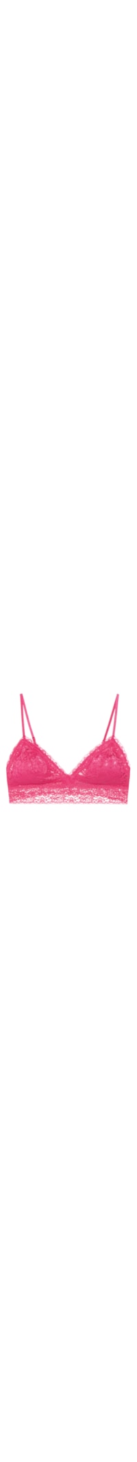Sutiã Top Triangulo Com Bojo Removível Em Renda - Rosa