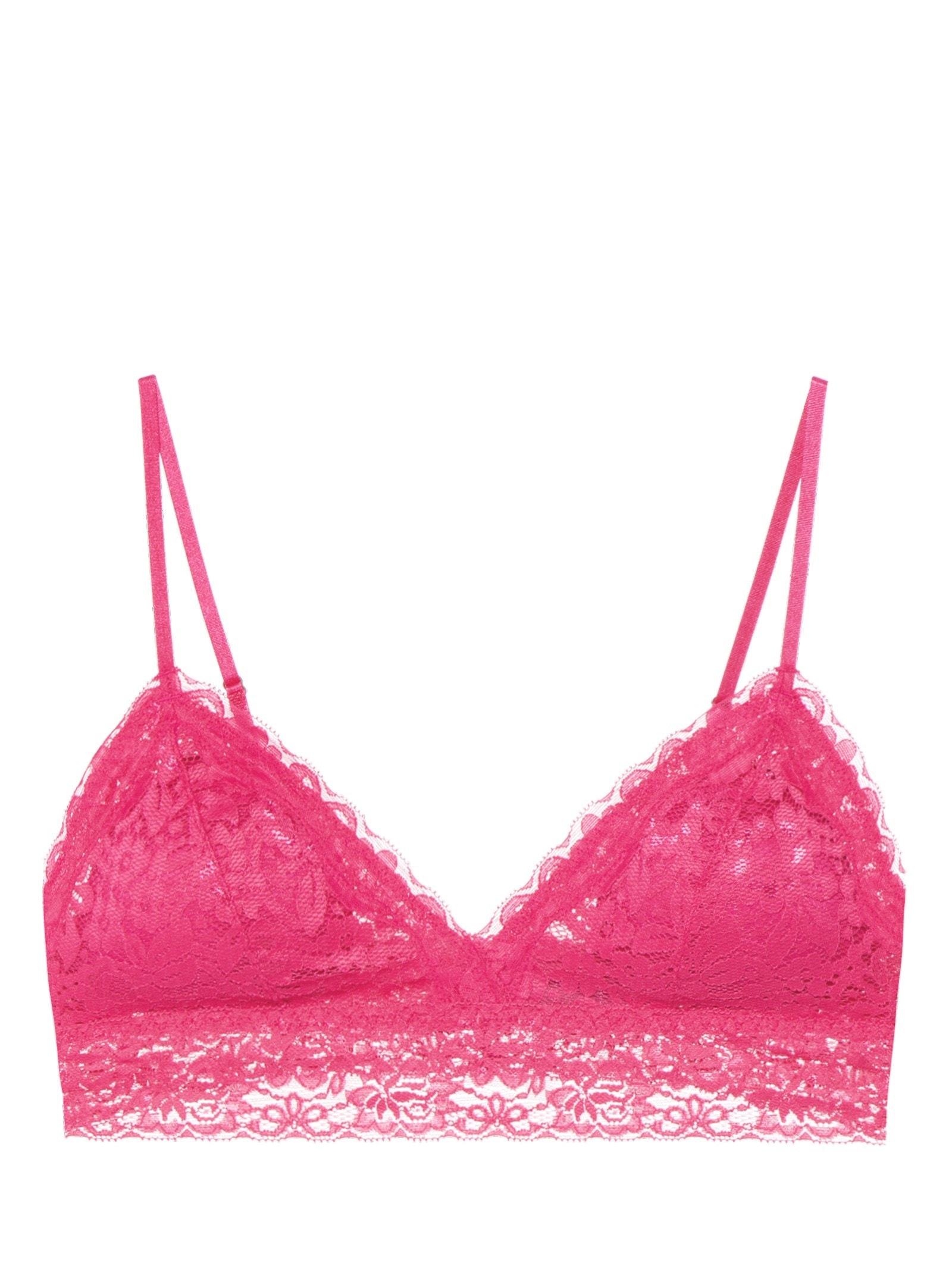 Sutiã Top Triangulo Com Bojo Removível Em Renda Rosa Hope