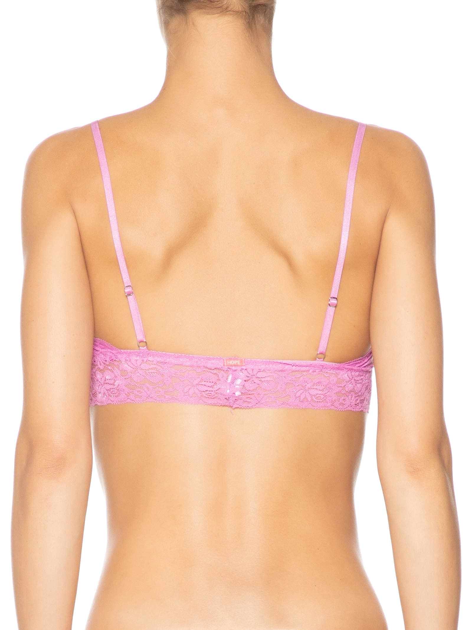 Sutiã Top Triângulo Com Bojo Removível Em Renda Rosa Hope