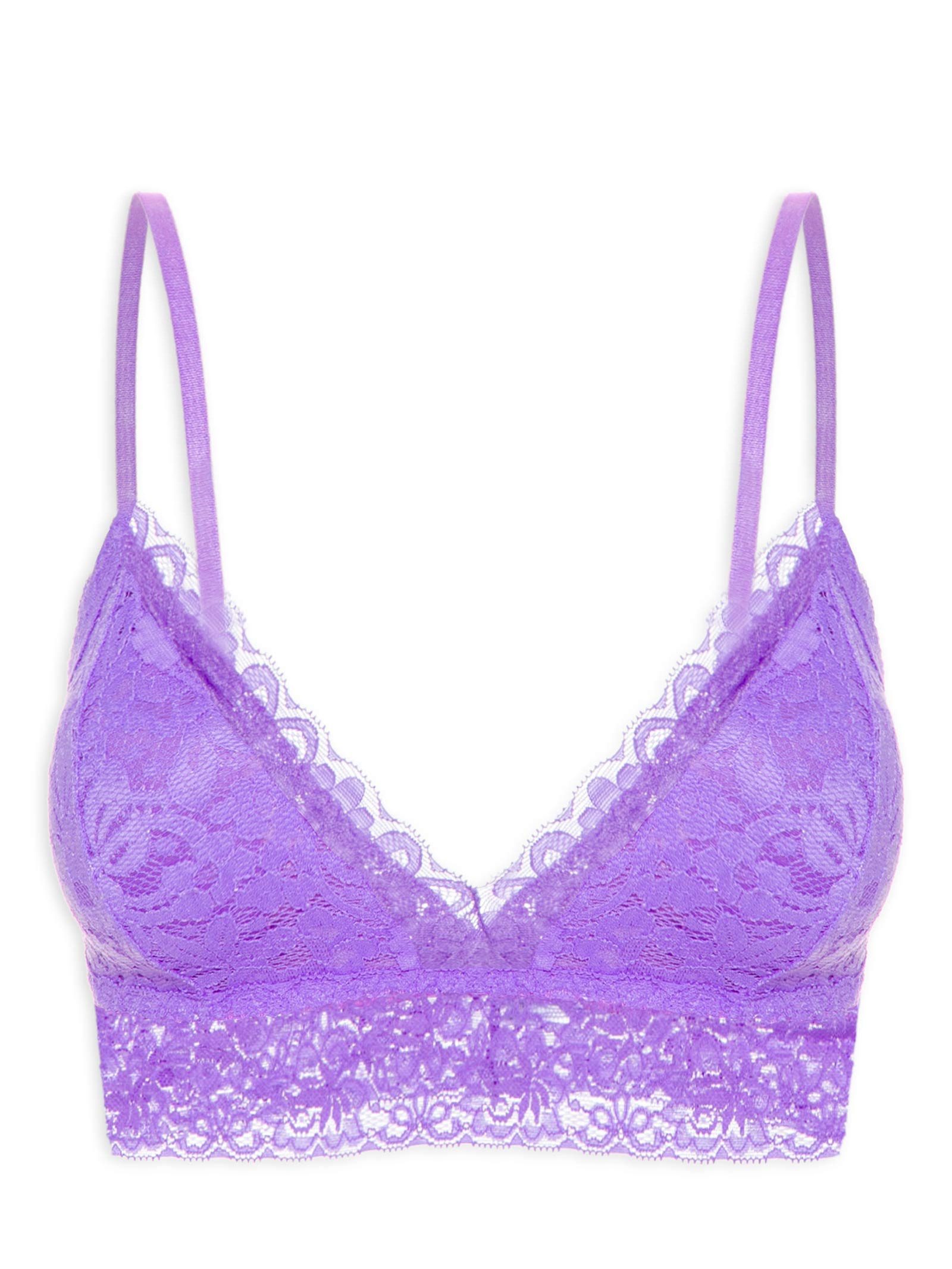 Sutiã Top Triângulo Com Bojo Removível Em Renda ROXO Hope